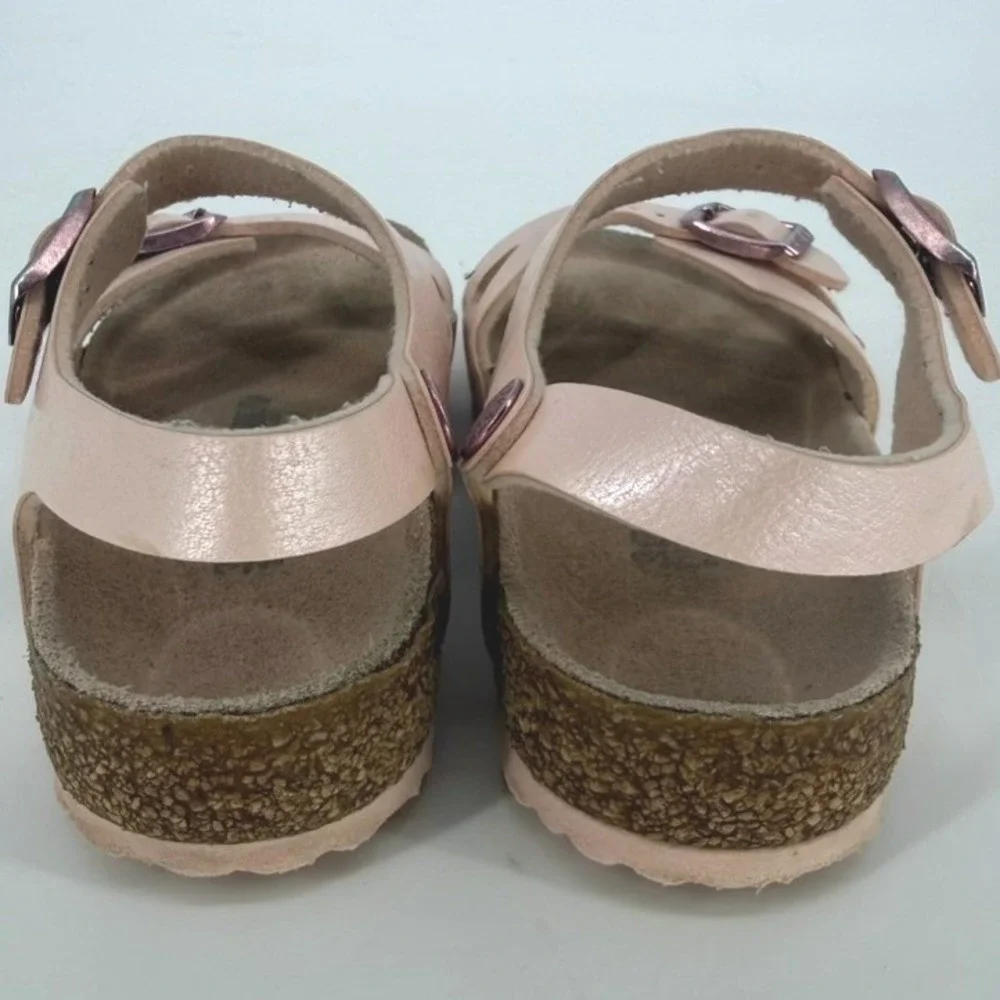 Birkenstock Rio Kids Metallic Pink Slingback Sandals Size 30 L12‎